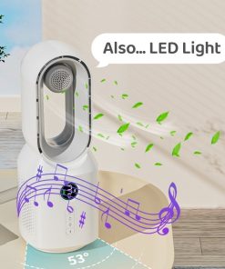 Multi-functional Lamp Bladeless Fan Bluetooth Speaker LED Night Light Mini Cooling air Conditioning For Home Office