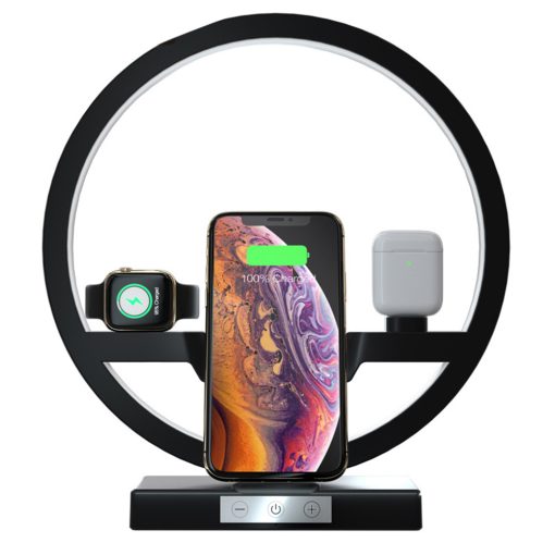 Wireless Charger Stand Table Lamp Touch Switch 10W Charger For Apple Watch Cell Phones Headphones TurboTech Co 4