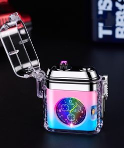 Waterproof Lighter Creative Clock Charging Smoking Electric Lighter
