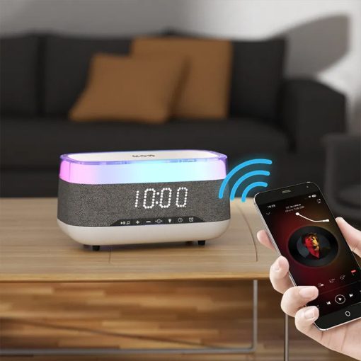 Intelligent Multifunctional Wireless Fast Charger Alarm Clock Bluetooth Speaker Atmosphere Night Light Home Decor TurboTech Co 4