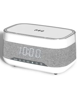 Intelligent Multifunctional Wireless Fast Charger Alarm Clock Bluetooth Speaker Atmosphere Night Light Home Decor