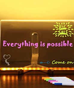 DIY Note Board LED Night Light Creative Message Board Lamp With 7Pens USB Desk Note Painting Lamp