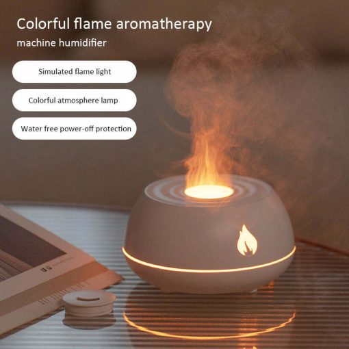 Flame Humidifier Aromatherapy Diffuser 7 Colors Light Home Air Purifier 130ML USB Room Fragrance Essential Oil Diffuser TurboTech Co 3