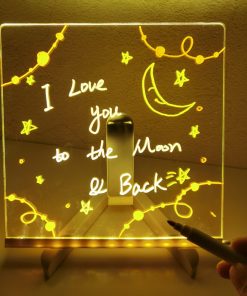 DIY Note Board LED Night Light Creative Message Board Lamp With 7Pens USB  Desk Note Painting Lamp TurboTech Co 2