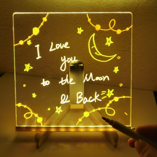 DIY Note Board LED Night Light Creative Message Board Lamp With 7Pens USB  Desk Note Painting Lamp TurboTech Co 2