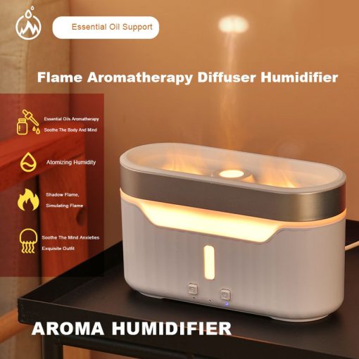 Jellyfish Flame Humidifier Simulation Flame Aromatherapy Humidifier Jellyfish Fog Circle Atmosphere Lamp Night Light TurboTech Co 2