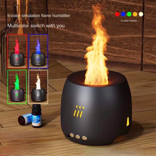 Flame Aroma Diffuser – Ultrasonic Cool Mist Humidifier with LED & Essential Oil Purifier TurboTech Co 2