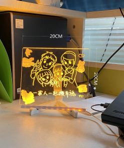 DIY Note Board LED Night Light Creative Message Board Lamp With 7Pens USB Desk Note Painting Lamp