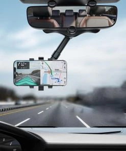 360 Rear View Mirror Phone Holder Multifunctional Rotatable And Retractable Suitable For All Mobile Phones And All Car TurboTech Co