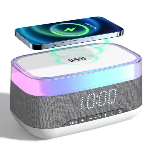 Intelligent Multifunctional Wireless Fast Charger Alarm Clock Bluetooth Speaker Atmosphere Night Light Home Decor TurboTech Co 7