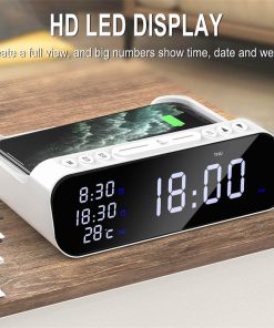 Three-in-one Wireless Charger Alarm Clock Fast Charging Mobile Phone Usb Charger Temperature Tester Charging Station