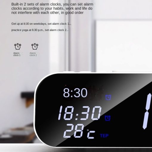 Three-in-one Wireless Charger Alarm Clock Fast Charging Mobile Phone Usb Charger Temperature Tester Charging Station TurboTech Co 8