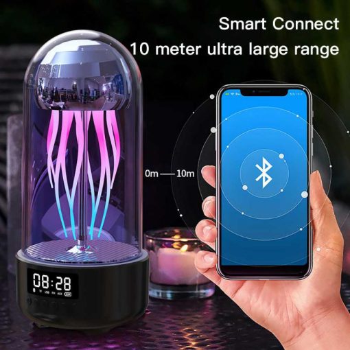 3in1 Colorful Jellyfish Lamp Bluetooth Speaker With Clock Luminous Portable Stereo Breathing Smart Light Decoration TurboTech Co 7
