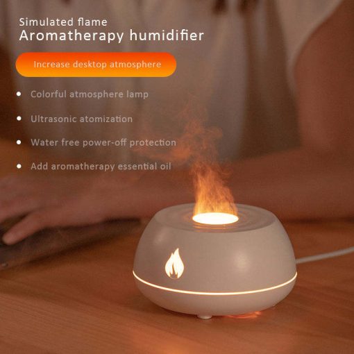 Flame Humidifier Aromatherapy Diffuser 7 Colors Light Home Air Purifier 130ML USB Room Fragrance Essential Oil Diffuser TurboTech Co 5