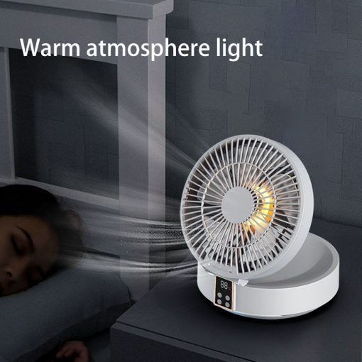 Portable Electric Folding Fan Remote Control Rechargeable Ceiling Usb Night Light Air Cooler Home and Office appliance TurboTech Co 9