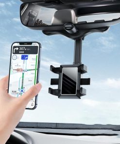 360 Rear View Mirror Phone Holder Multifunctional Rotatable And Retractable Suitable For All Mobile Phones And All Car