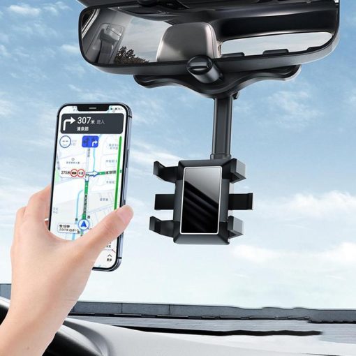 360 Rear View Mirror Phone Holder Multifunctional Rotatable And Retractable Suitable For All Mobile Phones And All Car TurboTech Co 10