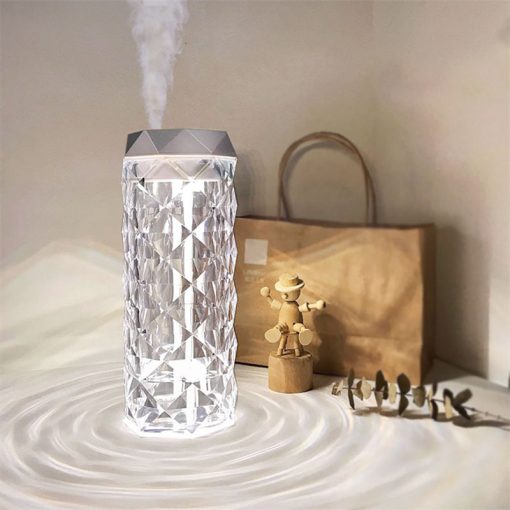 Crystal Lamp Humidifier & Color Night Light – LED, Touch Control, Cool Mist TurboTech Co