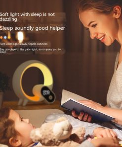 Led Light Alarm Clock Bluetooth Speaker Analog Digital Display Lamp RGB Atmosphere Nightlight