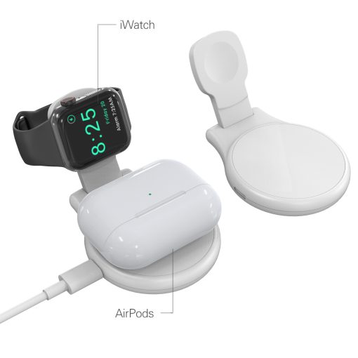 Folding Wireless Charger iPhone Magnetic Chargrt 3in1 Mini portable Charging  Device For Airpods/Watch Circular TurboTech Co 4