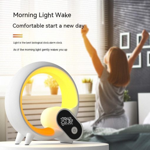 Led Light Alarm Clock Bluetooth Speaker Analog Digital Display Lamp  RGB Atmosphere Nightlight TurboTech Co 6