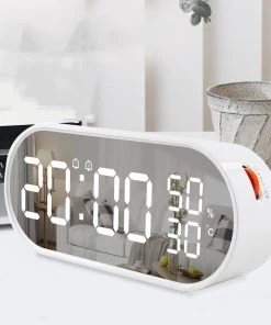 LED Alarm Clock Mirror Touch Temperature And Humidity Electronic Thermostat TurboTech Co
