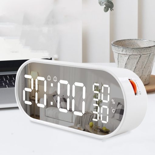 LED Alarm Clock Mirror Touch Temperature And Humidity Electronic Thermostat TurboTech Co