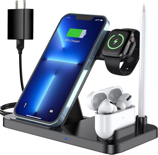 4-in-1 Wireless Charger Stand Foldable Mobile Fast Charging Device TurboTech Co 2