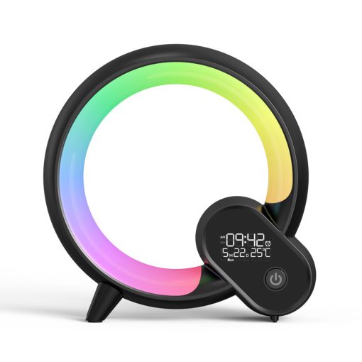 Led Light Alarm Clock Bluetooth Speaker Analog Digital Display Lamp  RGB Atmosphere Nightlight TurboTech Co