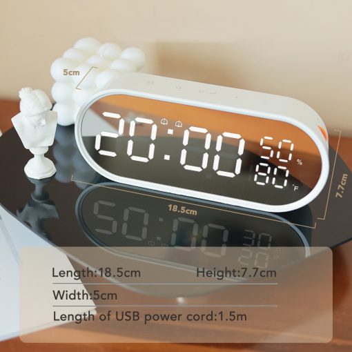LED Alarm Clock Mirror Touch Temperature And Humidity Electronic Thermostat TurboTech Co 8