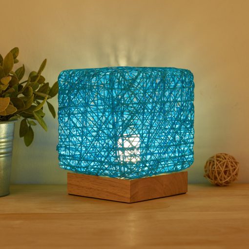 Hand-Knit Rattan Wood Desk Lamp – USB, LED, Dimmable Night Light TurboTech Co 3