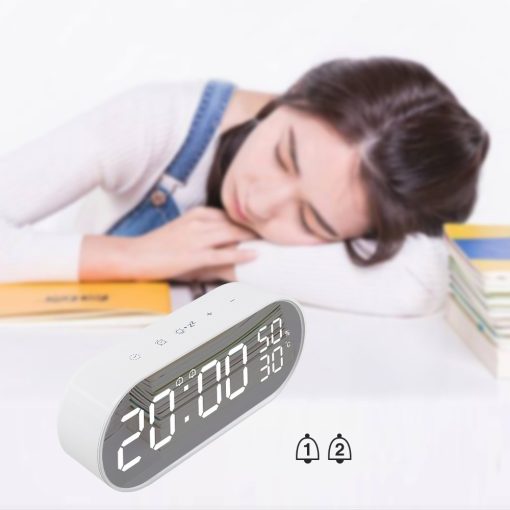 LED Alarm Clock Mirror Touch Temperature And Humidity Electronic Thermostat TurboTech Co 2