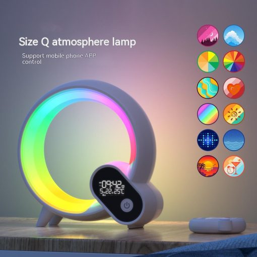 Led Light Alarm Clock Bluetooth Speaker Analog Digital Display Lamp  RGB Atmosphere Nightlight TurboTech Co 2