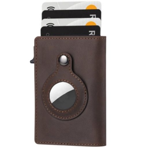 AirTag Wallet Anti Theft Bullet Card Bag Multi-functional Rfid Card Holder Men’s Leather Slim Wallets For Airtag Air Tag TurboTech Co 4