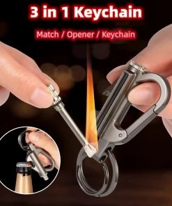 Creative Metal Keychain Lighter Wild Fire Ten Thousand Times Use Kerosene Lighters Gifts For Men TurboTech Co