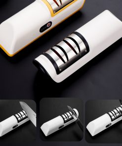 USB Electric Knife Sharpener: Fast, Rechargeable & Adjustable for Knives & Scissors