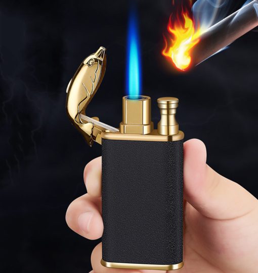 Blue Flame Torch Lighter Windproof Dolphins, Crocodile, Tigers TurboTech Co 4