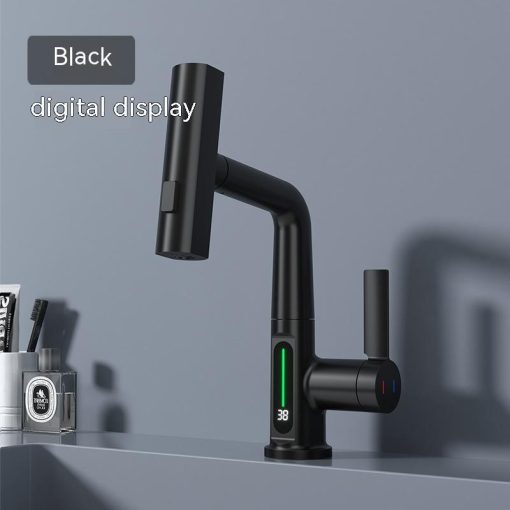 Intelligent Digital Display Faucet Pull-out Basin Faucet Temperature Digital Display Rotation TurboTech Co 7