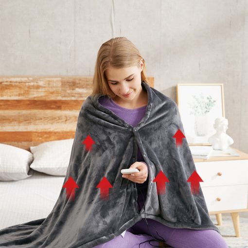 Winter Flannel Heated Blanket Cold Protection Body Warmer Usb Heated Warm Shawl Electric Heated Plush Blanket TurboTech Co 6