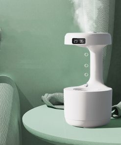 Bedroom Anti-Gravity Humidifier With Clock Water Drop Backflow Aroma Diffuser Large Capacity Office Bedroom Mute Heavy Fog Household Sprayer