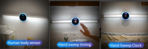 Smart Cabinet Light Clock Timing Sensor Removable LED Nightlight Wardrobe Manual Sweep Switch Light TurboTech Co 9