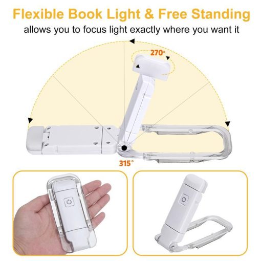 LED USB Rechargeable Book Reading Light Brightness Adjustable Eye Protection Clip Book Light Portable Bookmark Read Light TurboTech Co 3