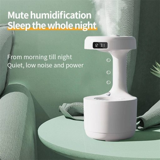 Bedroom Anti-Gravity Humidifier With Clock Water Drop Backflow Aroma Diffuser Large Capacity Office Bedroom Mute Heavy Fog Household Sprayer TurboTech Co 3