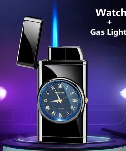 Multifunctional Flint Lighter Electronic Watch Cigarette Lighter Multi-purpose LED Flashing Light Gift TurboTech Co