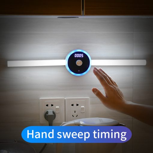 Smart Cabinet Light Clock Timing Sensor Removable LED Nightlight Wardrobe Manual Sweep Switch Light TurboTech Co