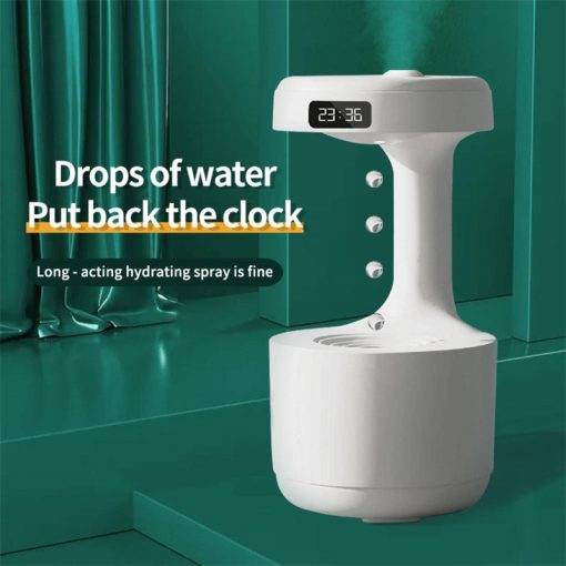 Bedroom Anti-Gravity Humidifier With Clock Water Drop Backflow Aroma Diffuser Large Capacity Office Bedroom Mute Heavy Fog Household Sprayer TurboTech Co 2