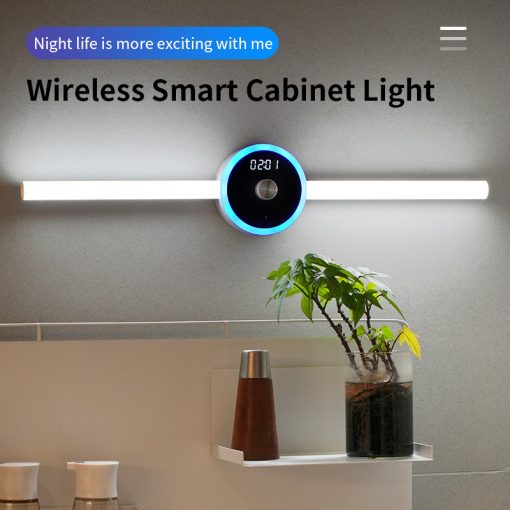 Smart Cabinet Light Clock Timing Sensor Removable LED Nightlight Wardrobe Manual Sweep Switch Light TurboTech Co 4