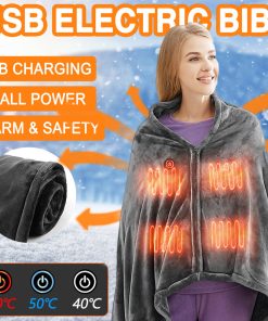 Winter Flannel Heated Blanket Cold Protection Body Warmer Usb Heated Warm Shawl Electric Heated Plush Blanket TurboTech Co