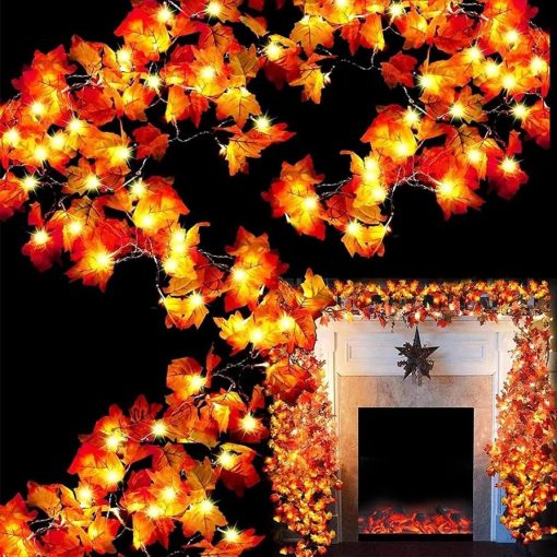 Maple Leaf Light String Fake Autumn
Leaves LED Fairylights Garland for Halloween Thanksgiving Party Home Decoration TurboTech Co 11