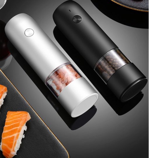 Rechargeable Electric Pepper And Salt Grinder Set One-Handed No Battery Needed Automatic Grinder With Adjustable Coarseness LED Light Refillable TurboTech Co 5